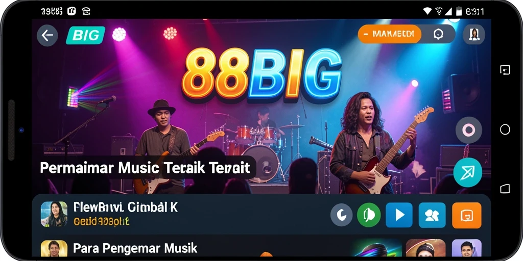 Tampilan gameplay seru dalam aplikasi 88BIG dengan musik yang menghibur.