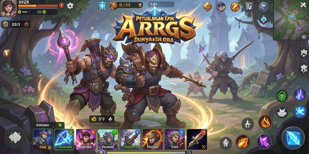 Screenshot 99ZK menunjukkan aksi pertarungan yang intens di dunia ARPG.
