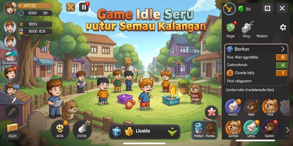 Tampilan gameplay API33 yang menarik dan menawan dalam genre Idle.