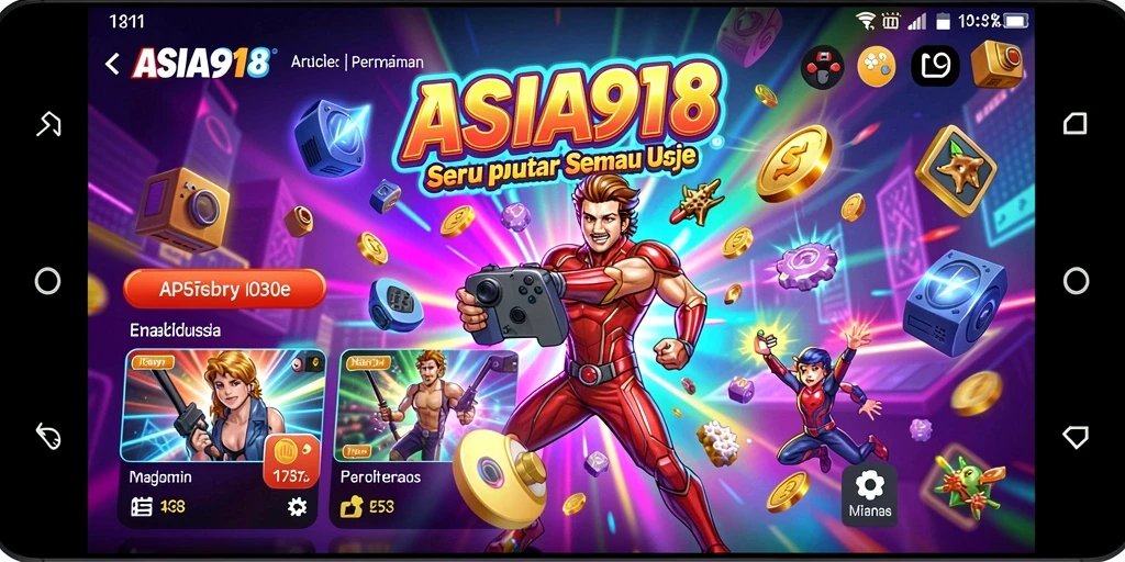 Screenshot utama ASIA918 menampilkan gameplay Arcade yang mendebarkan.
