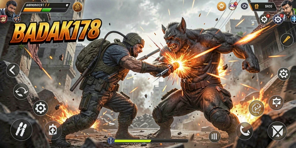 Tampilan intens dari gameplay BADAK178 yang mendebarkan.