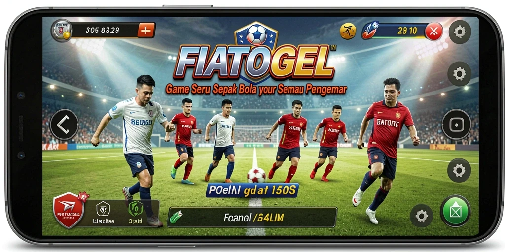 Tampilan gameplay sepak bola yang mendebarkan.