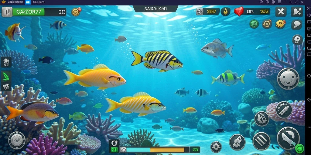 Tampilan dinamis dari gameplay Tembak Ikan GACOR77.