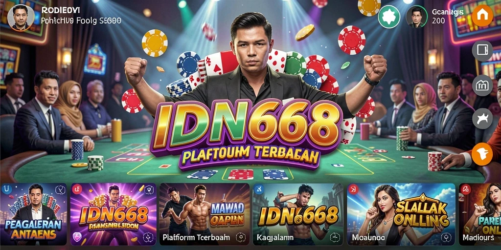 Tampilan screenshot IDN668 dengan gameplay kasino yang mengasyikkan.