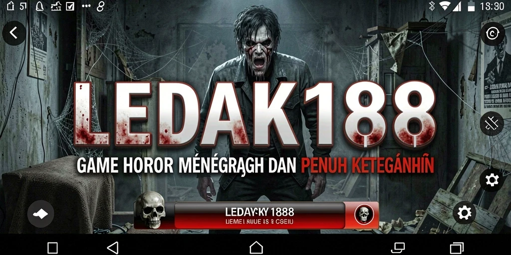 Tampilan gameplay LEDAK188 dengan atmosfer horor yang mencekam.
