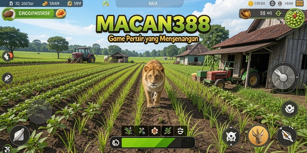 Tampilan gameplay <strong>MACAN388</strong> yang asyik dan interaktif di dunia pertanian.