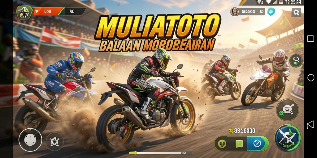 Tampilan menarik dari balapan motor di MULIATOTO.