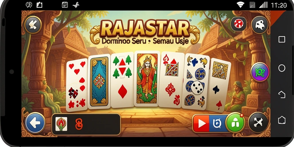 Tangkapan layar utama RAJASTAR menampilkan gameplay seru permainan Domino.