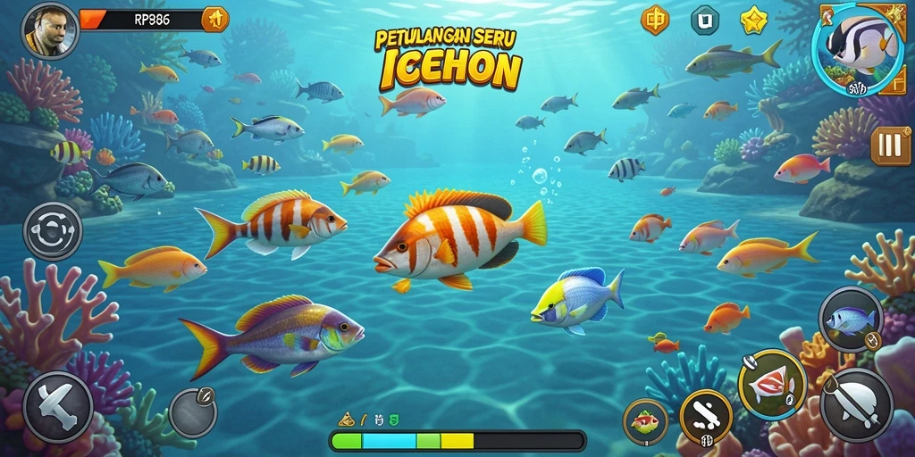 Gameplay menegangkan saat berburu ikan dalam RP886.