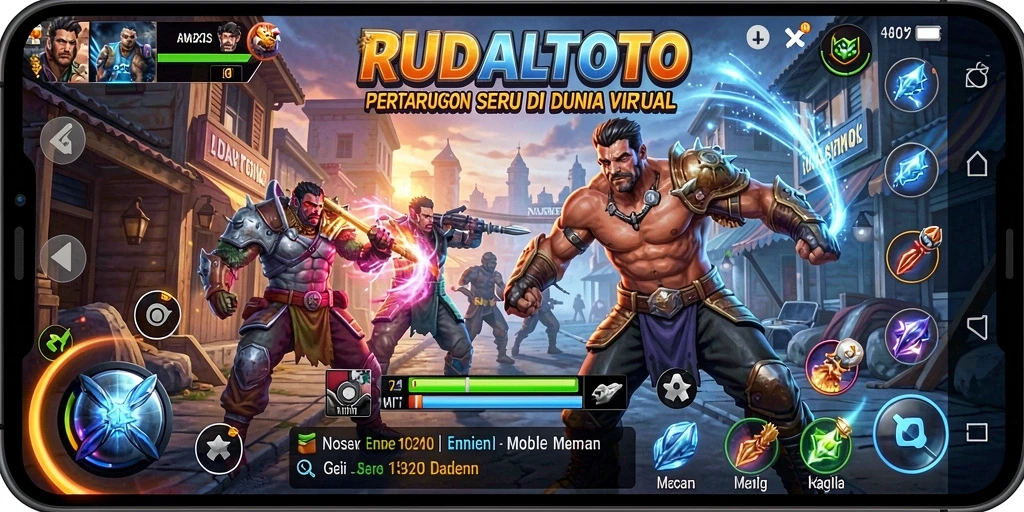 Screenshot RUDALTOTO menampilkan aksi pertarungan yang mendebarkan.