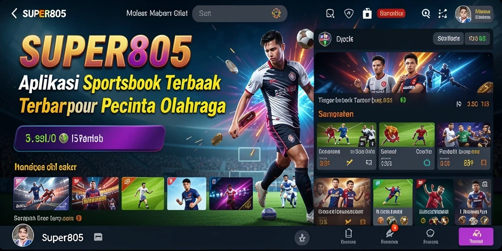 Tampilan screenshot SUPER805 yang menunjukkan antarmuka taruhan olahraga.