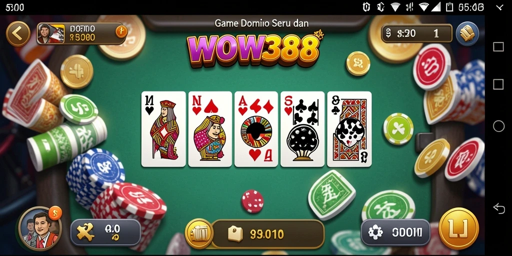 Tampilan gameplay domino yang menarik dan interaktif.