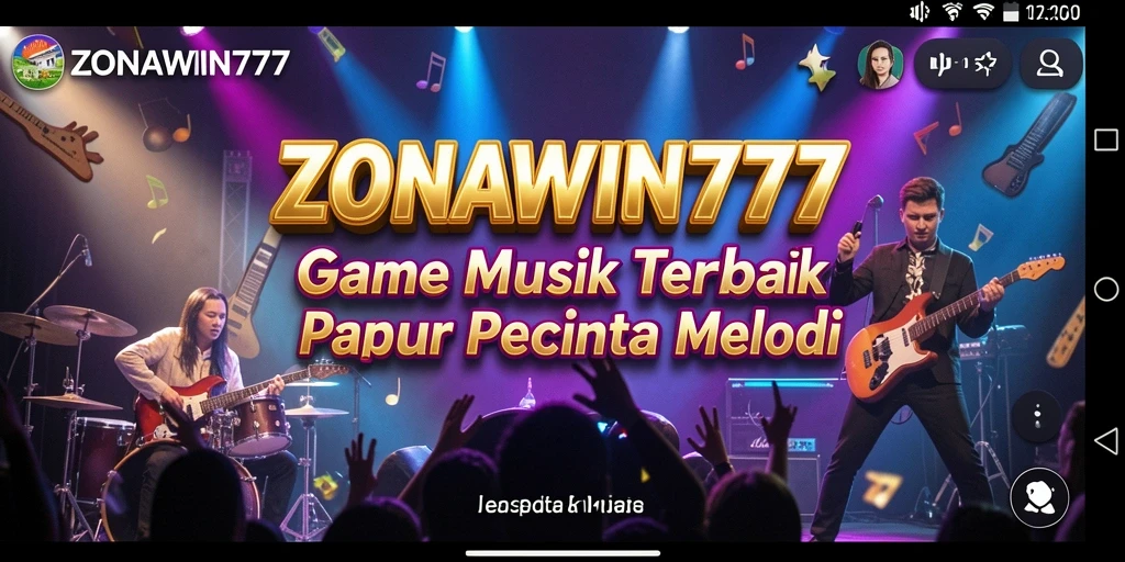 Tampilan gameplay ZONAWIN777 dengan beragam lagu dan tantangan.